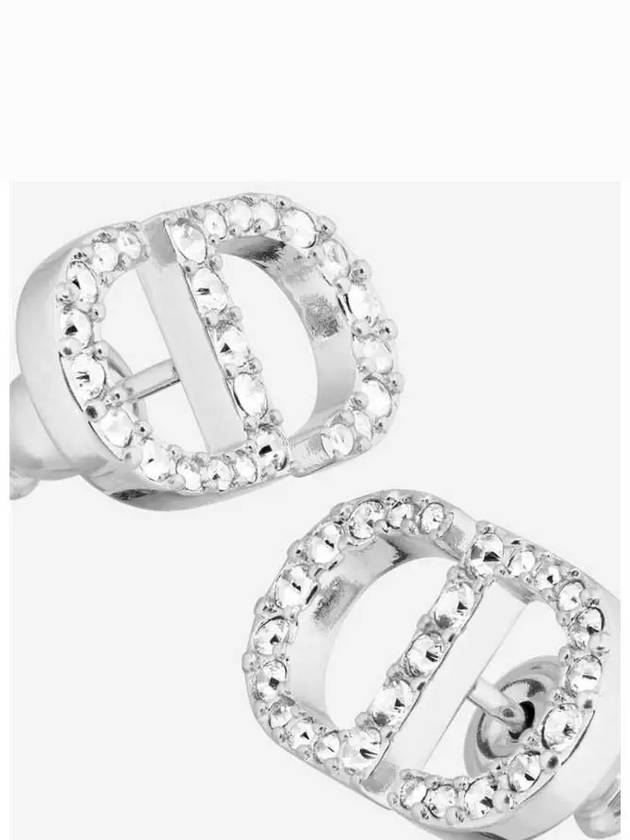 Petit CD Stud Crystal Earrings Silver - DIOR - BALAAN 2