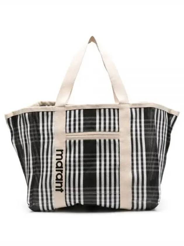 Warden Striped Tote Bag Black - ISABEL MARANT - BALAAN 2