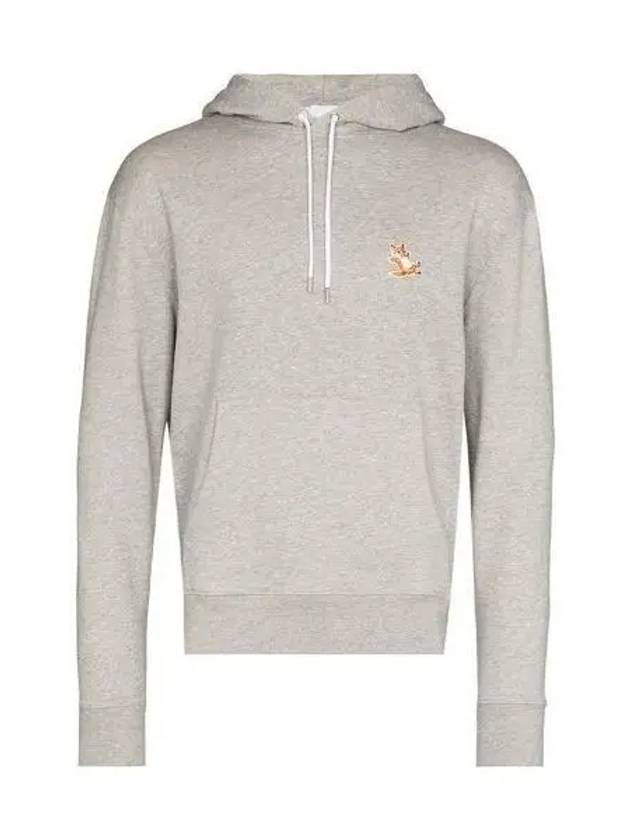 Chillax Fox Patch Classic Hoodie Grey Melange - MAISON KITSUNE - BALAAN 2