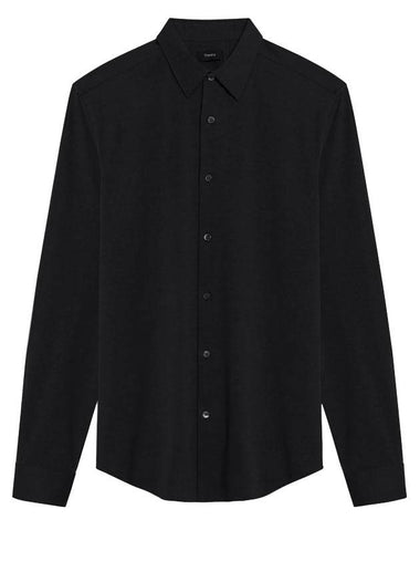 Structure Knit Sylvain Long Sleeve Shirt Black - THEORY - BALAAN 1