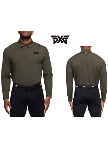 Golf Wear Long Sleeve Fairway Camo Shoulder Stripe Polo - PXG - BALAAN 1