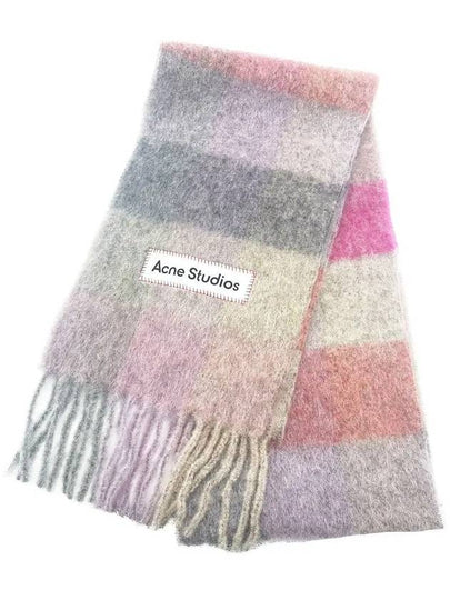 Check Mohair Muffler Fuchsia Lilac Pink - ACNE STUDIOS - BALAAN 2