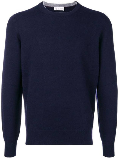 Cashmere Crew Neck Knit Top Navy - BRUNELLO CUCINELLI - BALAAN 2