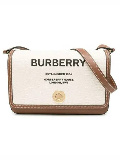 Buberry Mini Horseferry Print Canvas Leather Note Crossbody Bag Natural Tan - BURBERRY - BALAAN 2