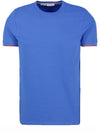 Arm Logo Round Short Sleeve T-Shirt Blue - MONCLER - BALAAN 2