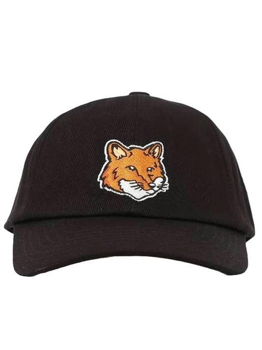 Large Fox Head Embroidery Ball Cap Black - MAISON KITSUNE - BALAAN 1