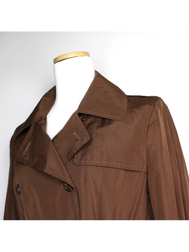 Brown silk blend one piece trench coat 55 66 - MAX MARA - BALAAN 4