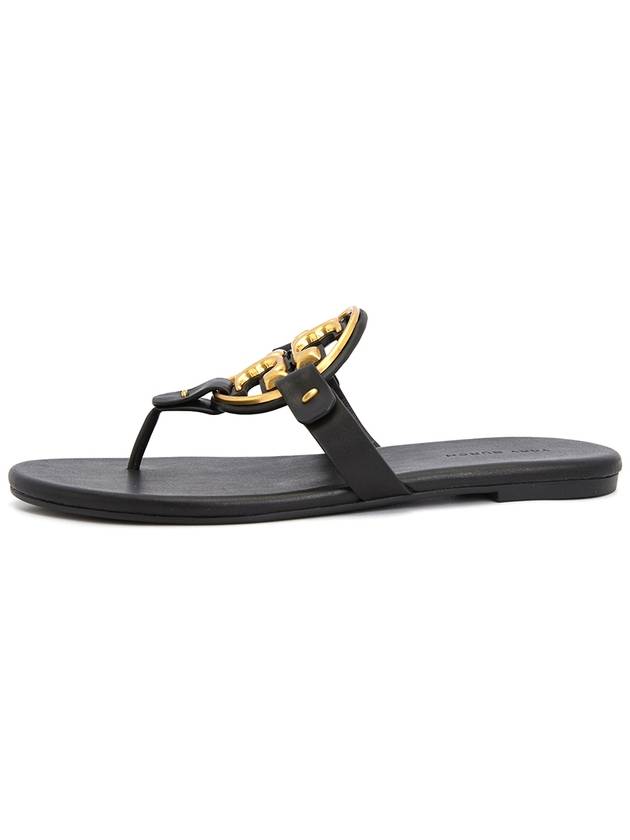 Women's Metal Miller Soft Flip Flops Black - TORY BURCH - BALAAN 5