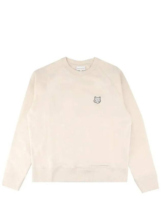 Bold Fox Head Patch Oversized Sweatshirt Beige - MAISON KITSUNE - BALAAN 2