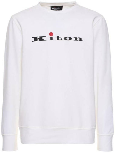 Logo Print Cotton Sweatshirt White - KITON - BALAAN 1