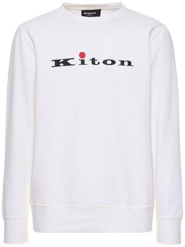 Logo Print Cotton Sweatshirt White - KITON - BALAAN 1