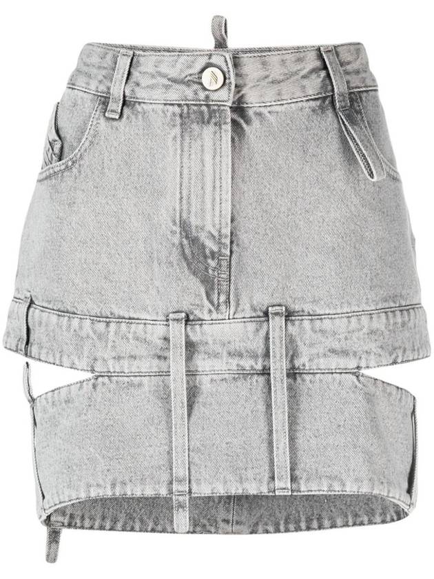 The Attico Cropped Denim Mini Skirt - THE ATTICO - BALAAN 1