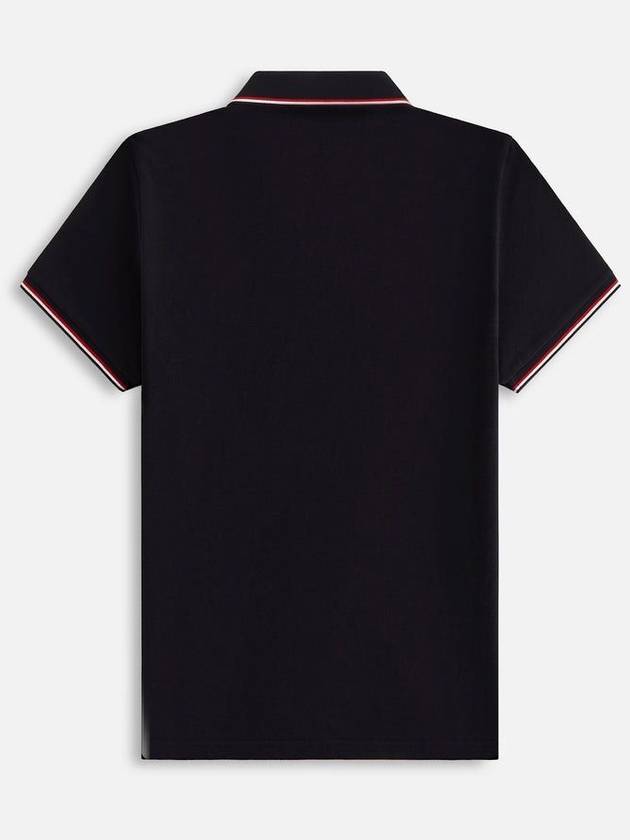 Small Logo Patch Short Sleeve Cotton Polo Shirt Navy - MONCLER - BALAAN 3