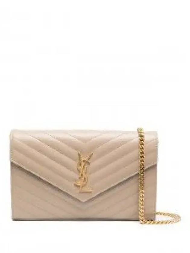 Classic Cassandre Matelasse Chain Shoulder Bag Beige Gold - SAINT LAURENT - BALAAN 2