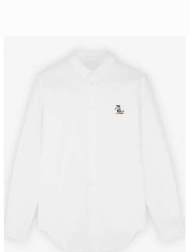 Dressed Fox Patch Relaxed Long Sleeve Shirt White - MAISON KITSUNE - BALAAN 2