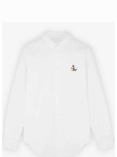 Dressed Fox Patch Relaxed Long Sleeve Shirt White - MAISON KITSUNE - BALAAN 2