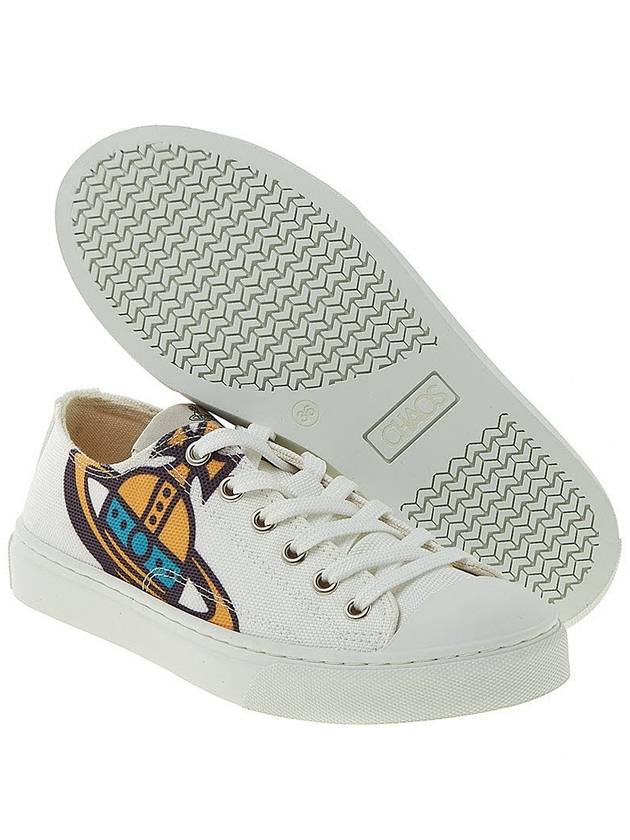 Plimsoll Logo Print Cotton Low Top Sneakers White - VIVIENNE WESTWOOD - BALAAN 6