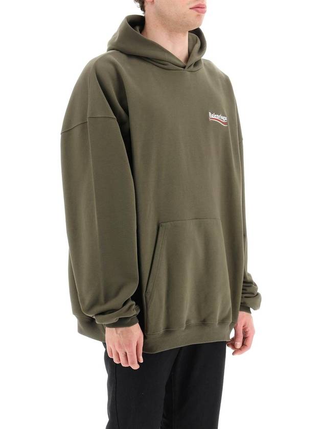 Men's Political Campaign Large Fit Hoodie Khaki - BALENCIAGA - BALAAN 4