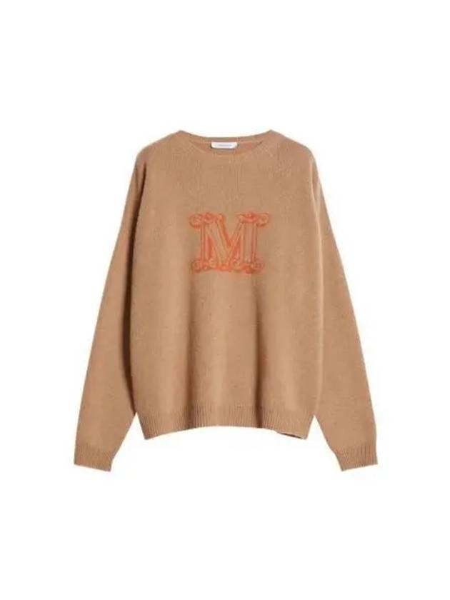 Edo Monogram Cashmere Knit Top Brown - MAX MARA - BALAAN 2