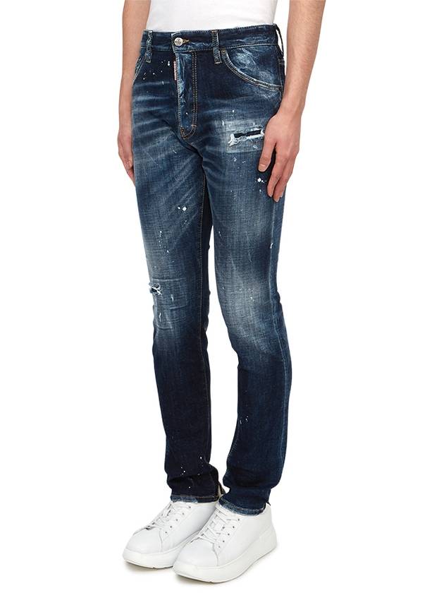 Logo Patch Denim Straight Jeans Dark Blue - DSQUARED2 - BALAAN 3