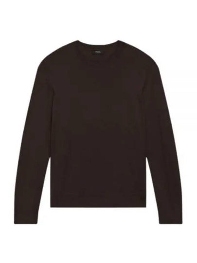 Crew Neck Wool Knit Top Brown - THEORY - BALAAN 2