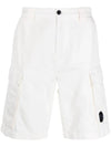 Logo Decorated Cargo Shorts White - CP COMPANY - BALAAN 1