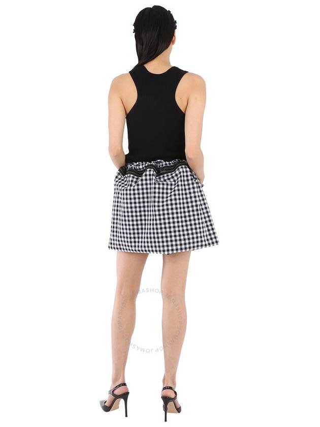 Burberry Ladies Black Convertible Mixed Media Gingham Dress, Size Medium - BURBERRY - BALAAN 3