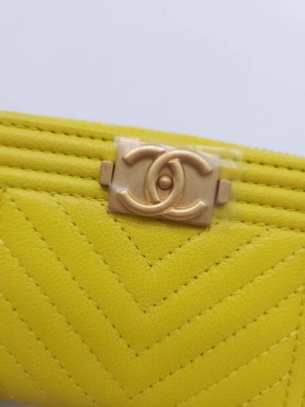 Boy Chevron Zipper Card Wallet Lime - CHANEL - BALAAN 7