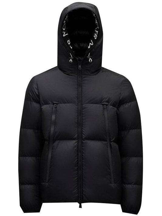 Montcla Logo Hooded Down Short Padding Black - MONCLER - BALAAN 1