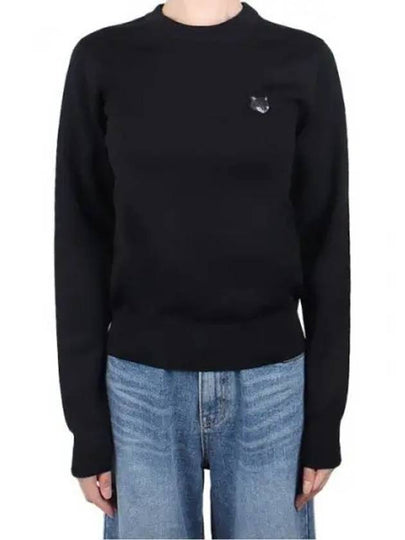 Bold Fox Head Wool Knit Top Black - MAISON KITSUNE - BALAAN 2