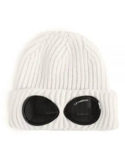 Extra Fine Merino Wool Goggle Beanie White - CP COMPANY - BALAAN 2