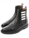 Pebble Grain Leather Chelsea Boots Black - THOM BROWNE - BALAAN 3
