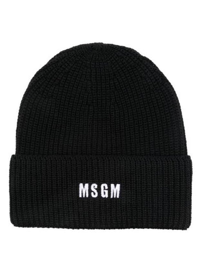 Embroidered Logo Beanie Black - MSGM - BALAAN 2