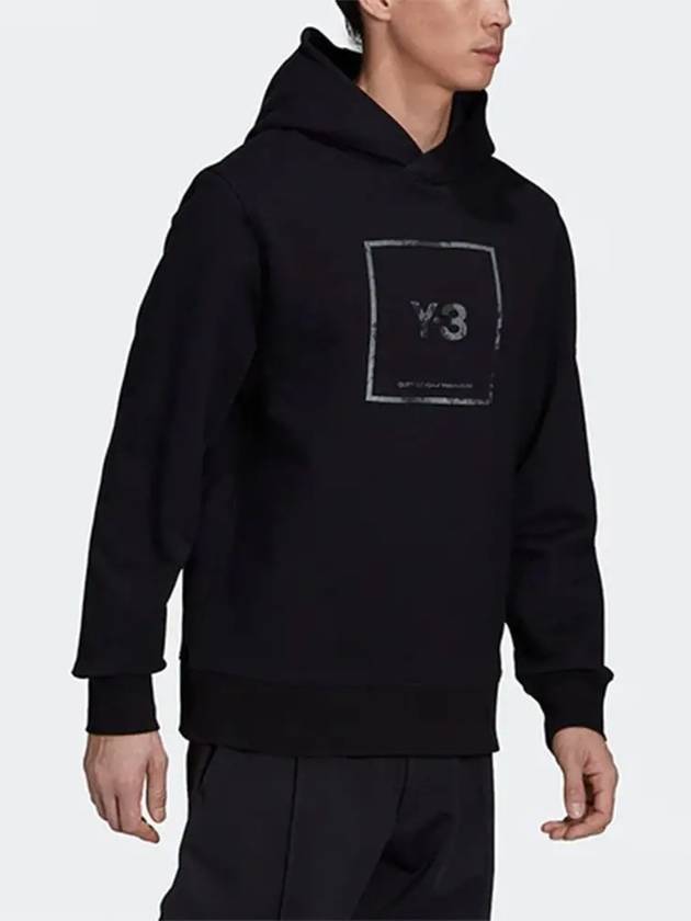 Square Logo Cotton Hoodie Black - Y-3 - BALAAN 3