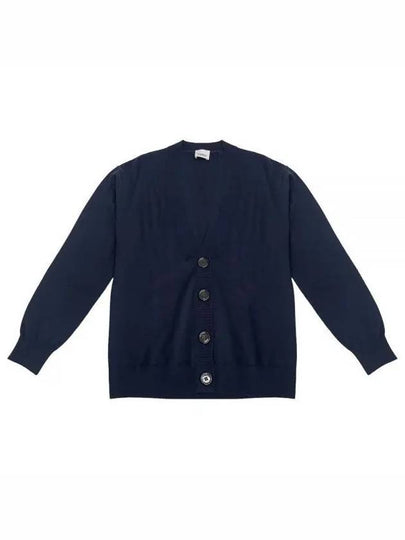 Check Patch Wool Cardigans Navy - BURBERRY - BALAAN 2