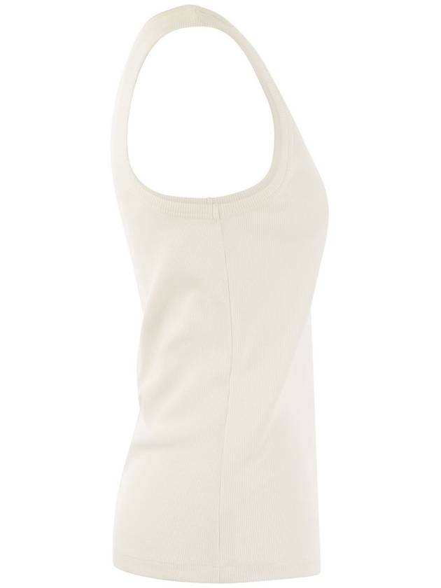 Women's Embroidered Logo Sleeveless White - MONCLER - BALAAN 4