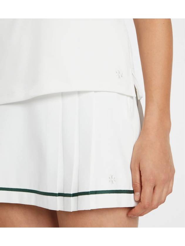 Tech Twill Pleated Tennis Skirt Evergreen White - TORY BURCH - BALAAN 1