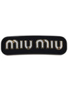 Plexiglas Metal Logo Hair Clip Black - MIU MIU - BALAAN 3