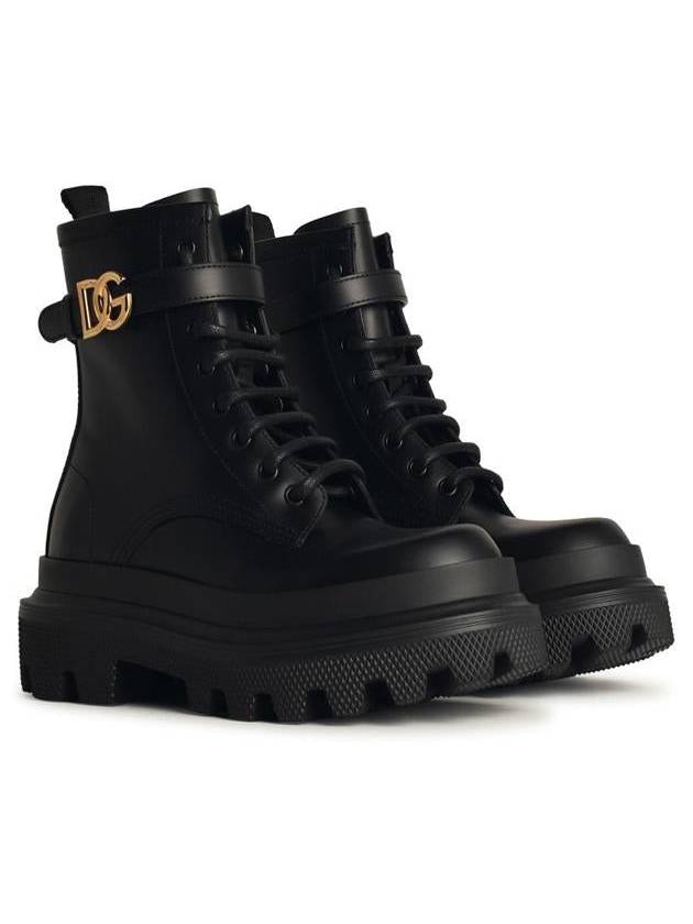 Dolce & Gabbana Black Leather Combat Boots - DOLCE&GABBANA - BALAAN 2