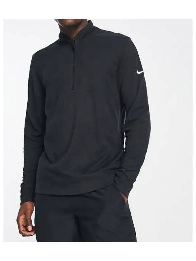 Men's Dri Fit Victory Half Zip Long Sleeve T-Shirt Black - NIKE - BALAAN 2