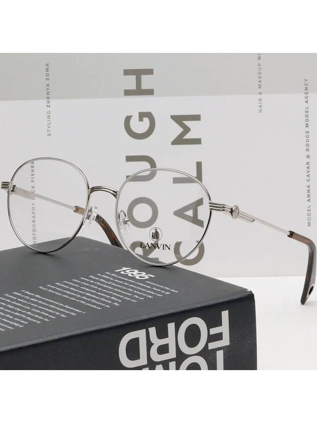 Glasses frame LNV2107 047 round glasses silver metal frame - LANVIN - BALAAN 4