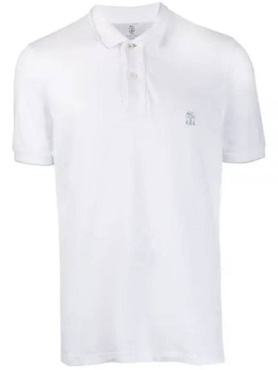 Logo Detail Slim Fit Short Sleeve Polo Shirt White - BRUNELLO CUCINELLI - BALAAN 2