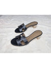 Oasis Calfskin Slipper Heels Noir Piqures Ecrues - HERMES - BALAAN 3