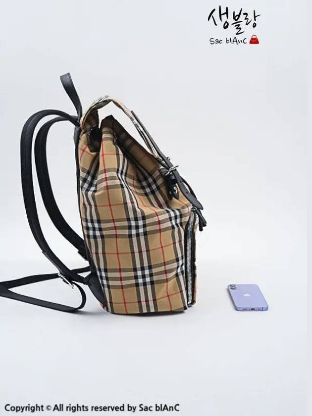 Rucksack Vintage Check Nylon Backpack Beige - BURBERRY - BALAAN 6