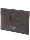 Classic T Line Gold Logo Card Wallet Brown - TOM FORD - BALAAN 3