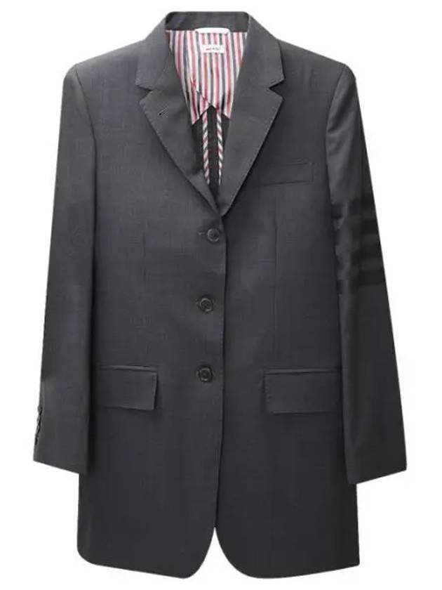 4 Bar Wool Jacket Grey - THOM BROWNE - 1