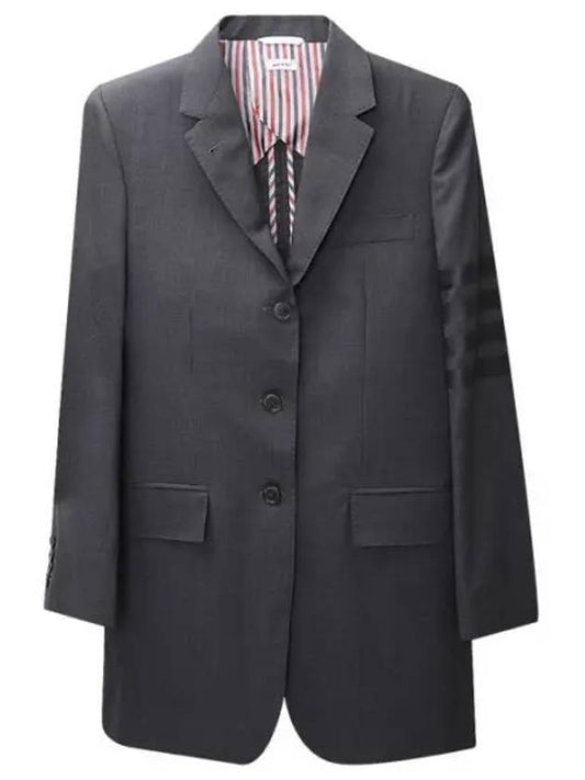 4 Bar Wool Jacket Grey - THOM BROWNE - BALAAN 1