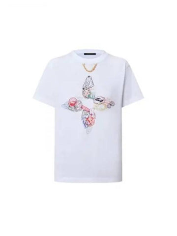 Travel Stamp Flower T Shirt 1AGDCS - LOUIS VUITTON - BALAAN 1