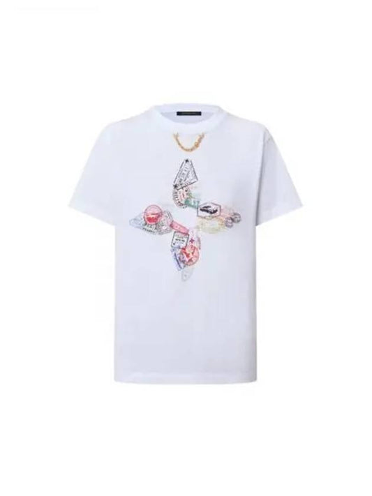 Travel Stamp Flower T Shirt 1AGDCS - LOUIS VUITTON - BALAAN 1