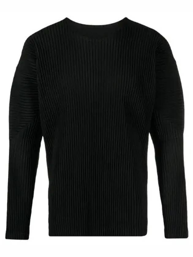 Pleated Long Sleeve T-Shirt Black - ISSEY MIYAKE - BALAAN 2